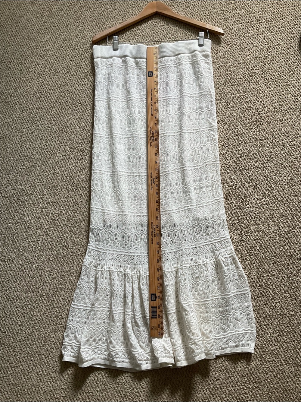 HOUSE OF HARLOW 1960 Lace Crochet Ruffle Knit Midi Maxi Skirt Mermaid Hem Boho. - Picture 4 of 9